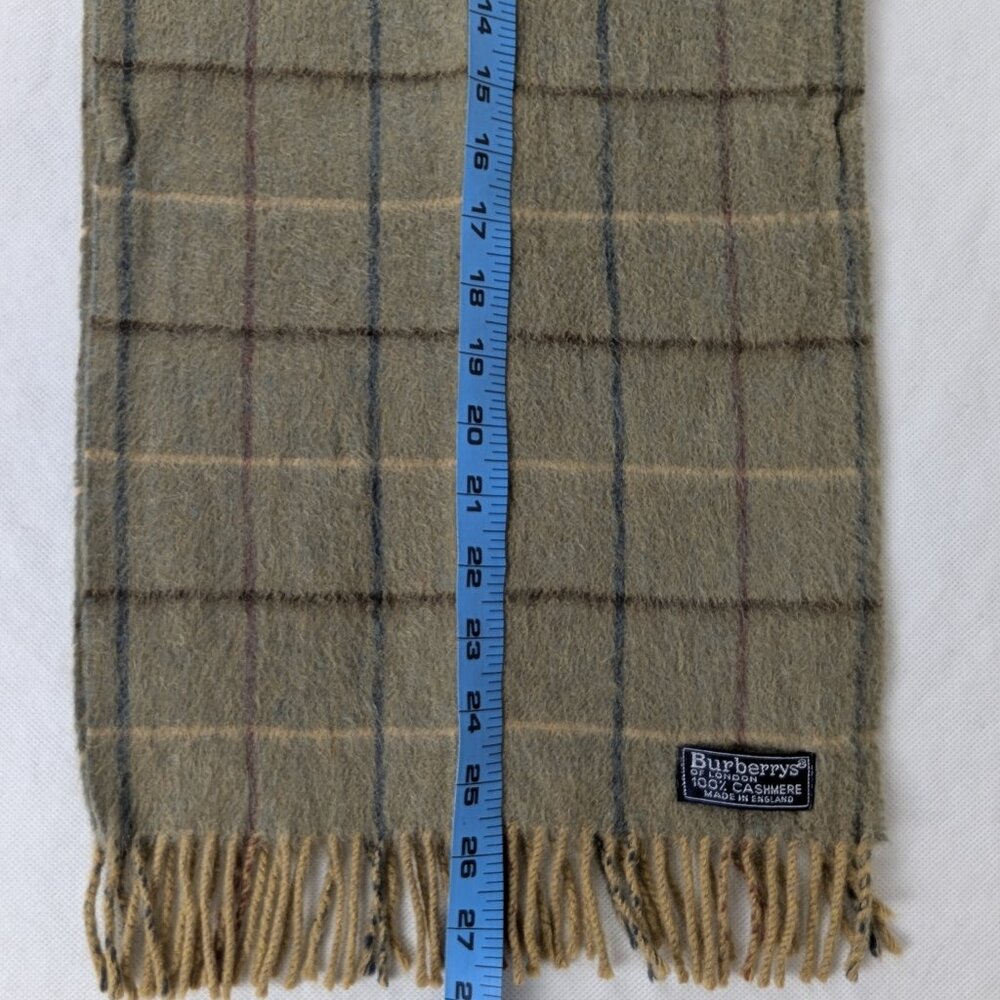 Burberry Cashmere Scarf Green | Unisex | Timeless Check Look | Fast Dispatch - Picture 5 of 6